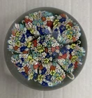 Vintage Italian Art Glass Venetian Murano Multi Colored Millefiori Paperweight