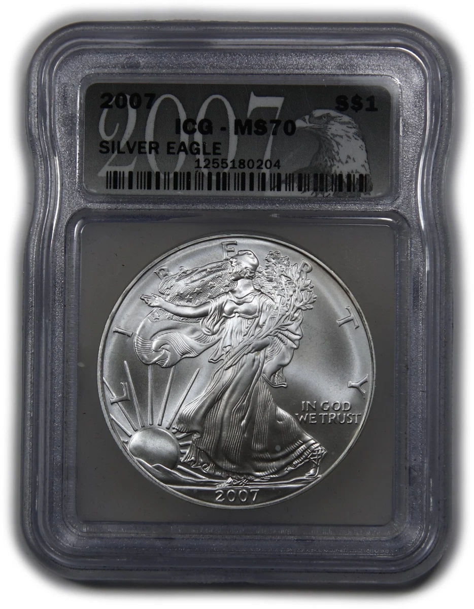 American Eagle MS 70 ICG Certified Silver Bullion Coins for sale