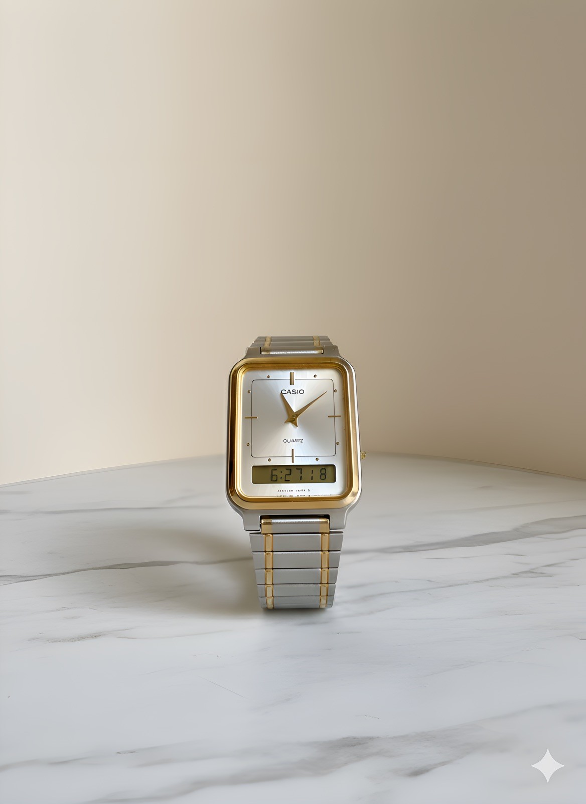 306 AQ-708 Watch Two-Tone Vintage Module Casio Ana-Digi - vintagewatches.pk