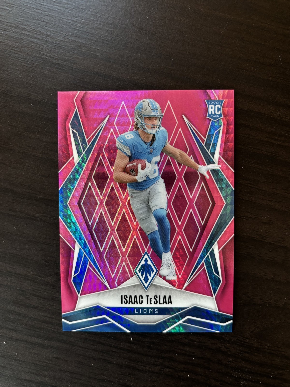 Isaac TeSlaa 2025 Phoenix Rookie Pink Hyper /299 #189 RC SP Detroit Lions Star