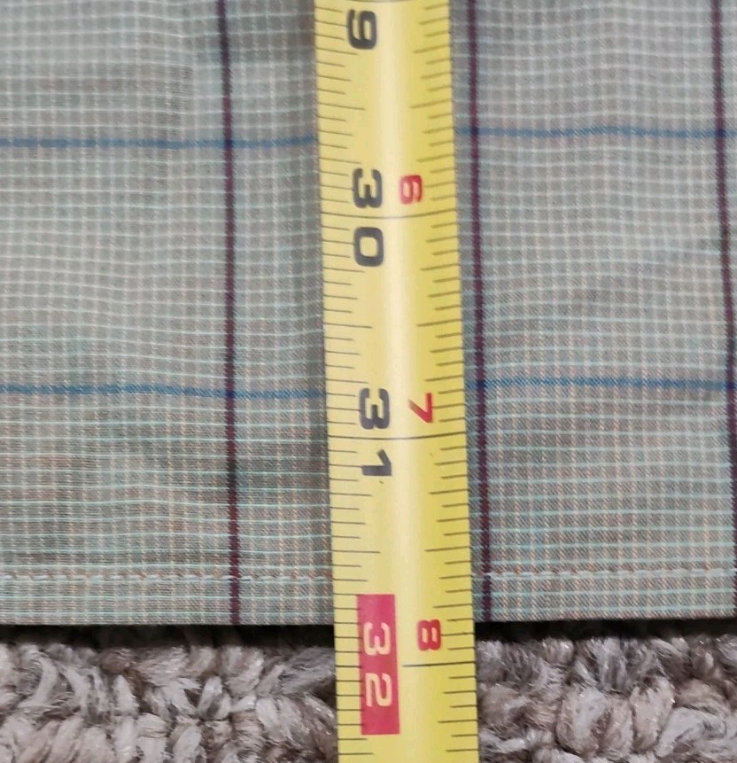 Brioni Dress Shirt Men's XL Cotton Sage Green Full Cut Windowpane Check Italy