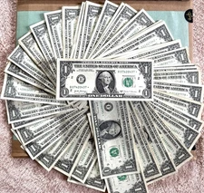 $1 Dollar bill Star Note Error Replacement Serial Number Random Currency note.