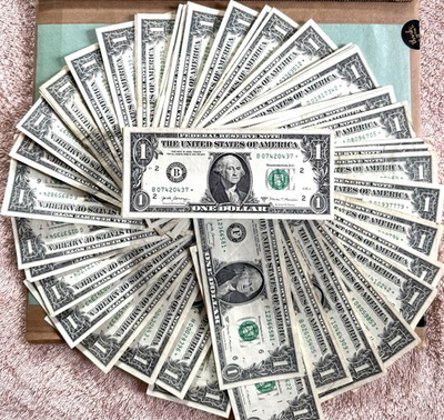 #ad $1 Dollar bill Star Note Error Replacement Serial Number Random Currency note. $3.95