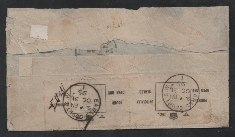 UK EGIPTO 1895 REINA VICTORIA SELLO 2 1/2d S.G. #201 ATADO "PORT SAID" PAQUEBOT Foto 2 de 2