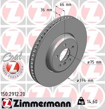ZIMMERMANN 150.2912.20 Brake Disc for BMW