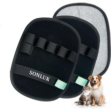2 Pack 5-Finger Pet Hair Removal Glove for Dogs Cats Electrostatic Furniture