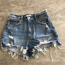 Abercrombie Fitch Shorts Women 2 26 Curve Love The Cut off High Rise Distressed