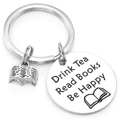 Book Lovers Keychain Gift for Women Men Reading Themed Reader Book Club Gifts