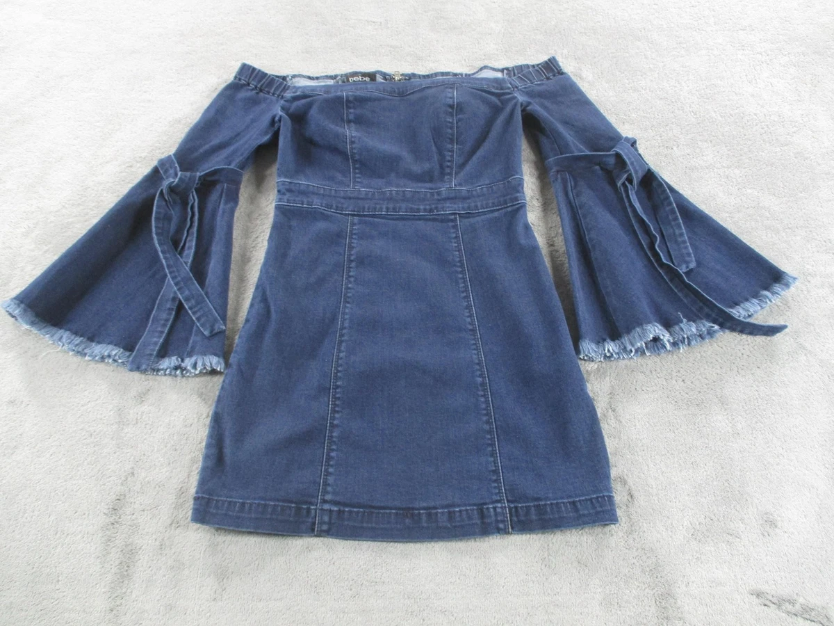 Denim Blue Off the Shoulder Dresses for Women for sale | eBay