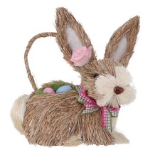 Rabbit Accessories Wicker Bunny Straw Easter Basket Outdoor Decor