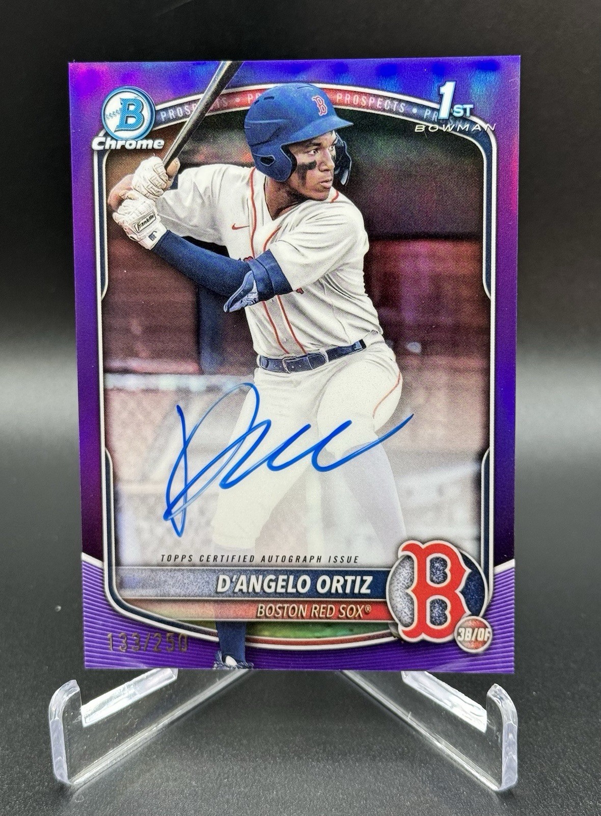 D’Angelo Ortiz 2025 Bowman Chrome 1st Autograph Purple Refractor /250