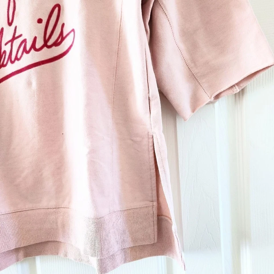 Sudadera Wildfox But First Cocktails Rosa Mangas Cortadas Para Mujer Mediana Foto 4 de 4