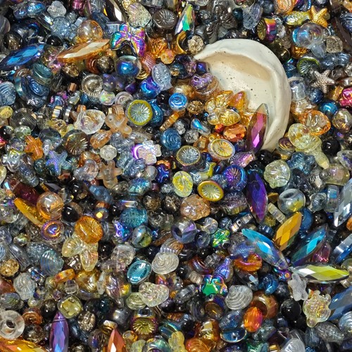 100g Glass beads lot jewelry making mix variety bead supplies Read Description at eBay