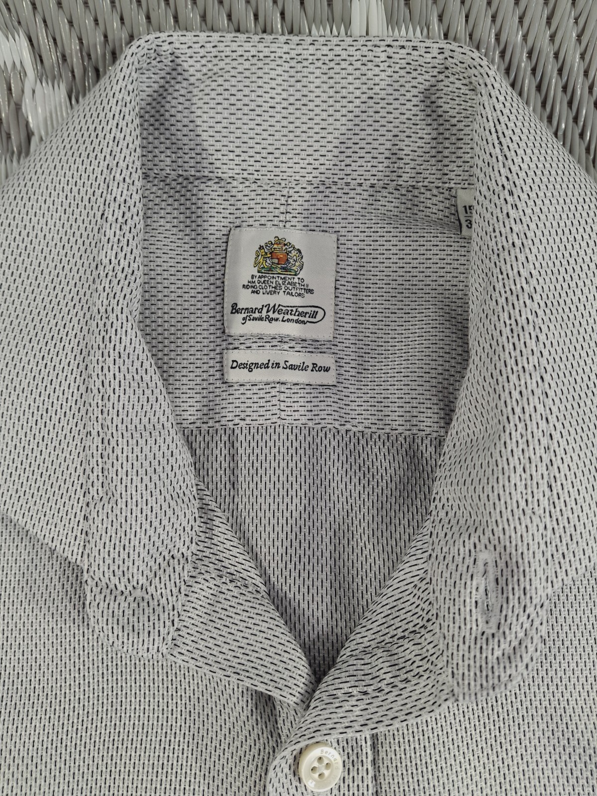 FILA Camicia uomo Bernard Weatherill of Savile Row grigia manica lunga 15 5 pollici 100% cotone