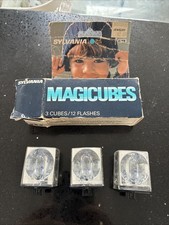 Vintage Sylvania 3 Unused Blue Dot Flash Cubes 12 Total Flashes Original Boxes