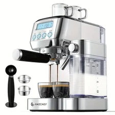 Amzchef Espresso Machine With LCD Display, 20-bar Cappuccino Machine With Automa