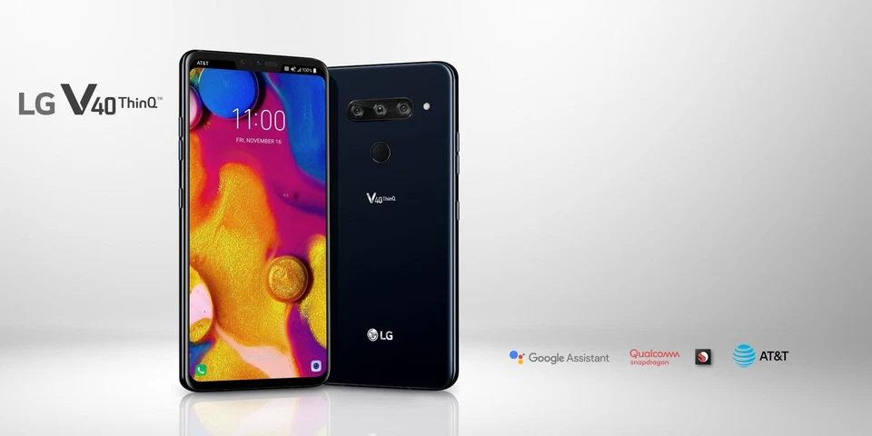 Smartphone LG V40 ThinQ V405US AT&T Aurora Negro/64GB Nuevo en Caja SELLADA Foto 2 de 2