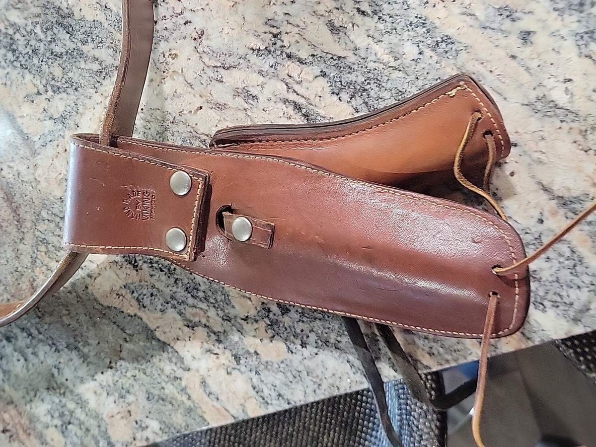 整備済 Hand Made Viking MEXICO Holster #83 Viking Mexico .22 Cal Cowboy Leather gun holster belt handmade 38