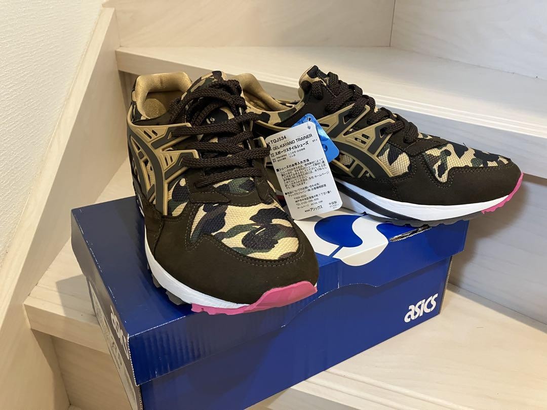 Unused Bape Sta Men's Sneakers Men Asics Yellow Camo Gel