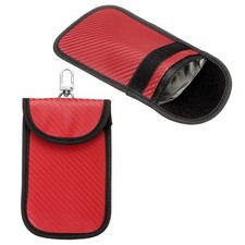 2 Pack Faraday Pouch for Car Keys, Faraday Bag RFID Fob Key Protector Red