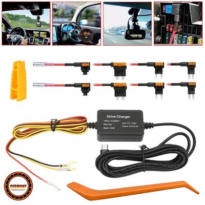 USB C Dash Cam Hardwire Kit 3,2m Stromkabel mit Spannungswandler für 12V 24V DHL