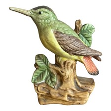 Hand-Painted Hummingbird Perched on a Branch Porcelain Figurine Table Decor 9 cm