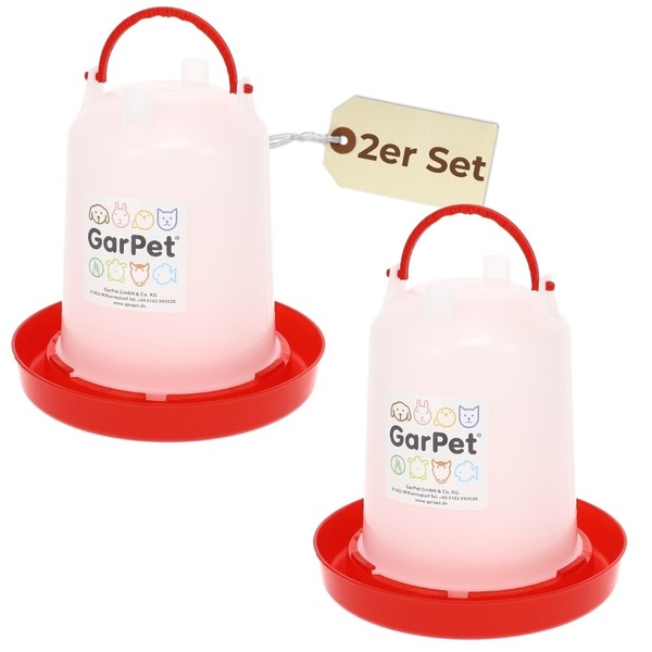 2Er Set HüHnerträNke 3L GeflüGelträNke Wasserspender WasserträNke Automatisch-image