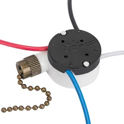 Ceiling Fan Switch Zing Ear Ze-208S E89885 3 Speed 4 Wire Pull Chain Switch Fan 