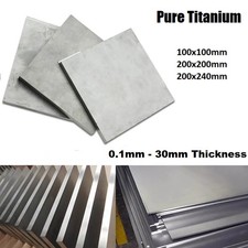 Pure Titanium Metal Plate Thick 0.1-30mm Sheet Metalworking 100x100mm 200x200mm