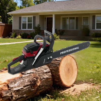 58cc Gas Chainsaw 20'' Gasoline Powered Chain Saw 2 Cycle Engine Wood Cutting