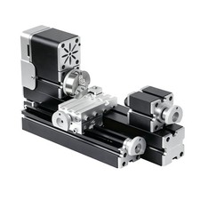 AcmeFlare All-Metal Mini Lathe Machine, 36W 20,000RPM Precision Gun Gray