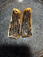 1911 Grips Pistol Grips Full Size 38 45 Commander Natural Genuine Zebra Bone