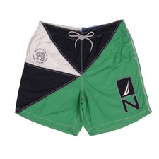 VINTAGE NAUTICA BLUE GREEN SWIMMING SHORT TRUNK SHORTS SIZE LARGE