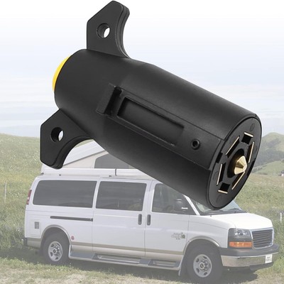 1Pc 7 Way Round RV Style Trailer Light Plug Connector Replacement End Blade Pin.
