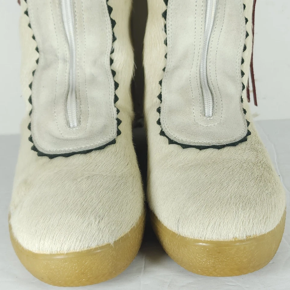 PAJAR Women's US8,5 EU39 White Fur Genuine Shearling Lining Zip Winter Boots - Image 4 of 4