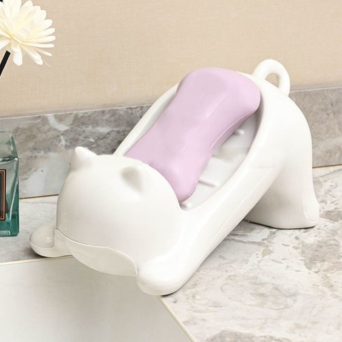 Bathroom Leaf Shape Drain Soap Box Dish Holder Storage Suction Saver Soapbox UK - Picture 4 of 32