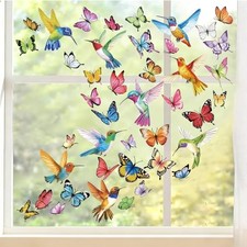 Colorful Butterflies Hummingbirds Window Clings Spring Summer Butterfly Birds