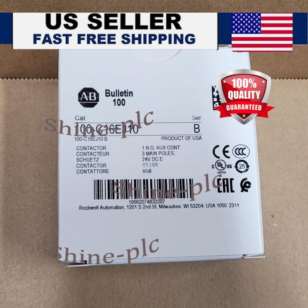 1Pc New Allen-Bradley 100-C16EJ10 Contactor, 24v DC Coil