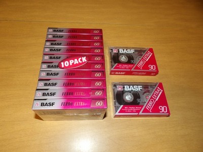 Lot of 12 Vintage BASF Ferro Extra I 90 Blank Audio Cassette Tapes ~ NEW/SEALED!