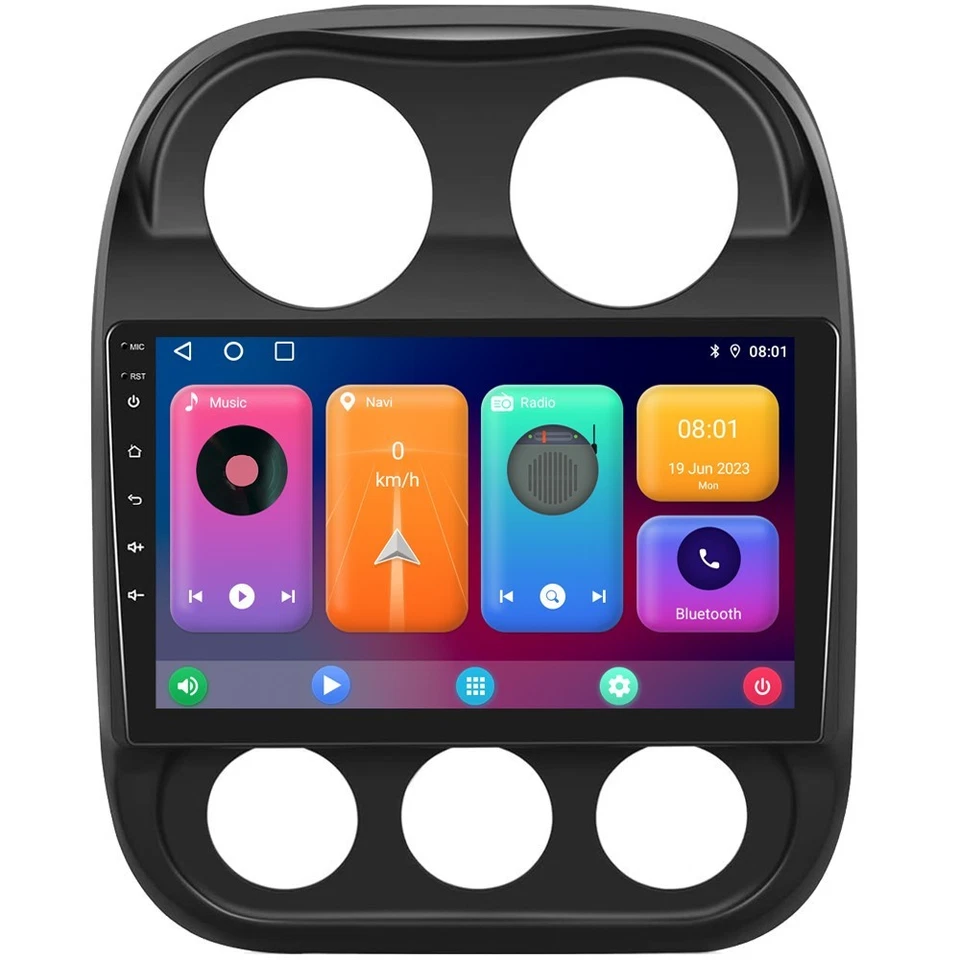 Radio estéreo para automóvil Apple Carplay GPS Android 13 para Jeep Patriot Compass 2009-2016 Foto 2 de 4