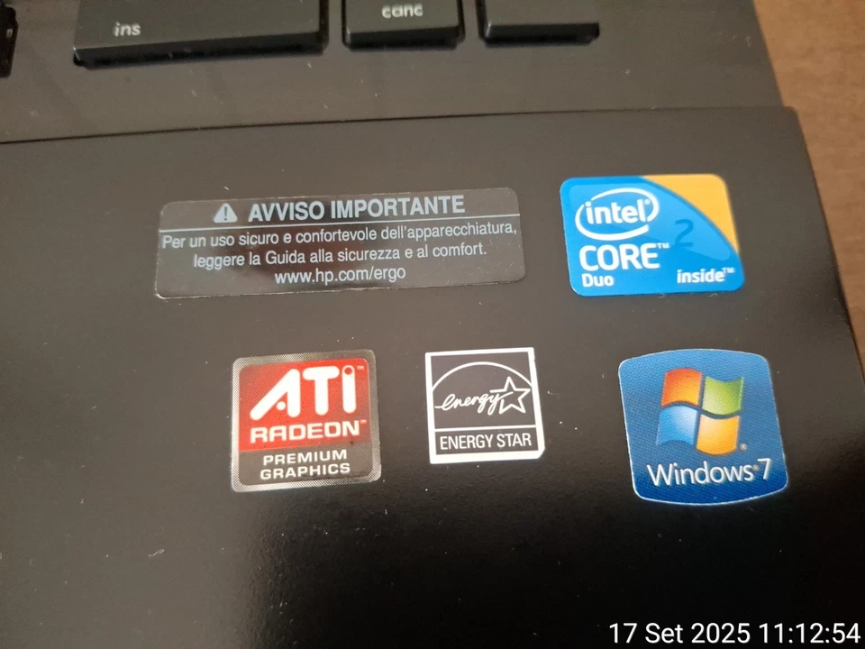 Notebook HP Probook 4710s CORE 2 DUO T6570 da  17,3" 1600X900 -USATO FUNZIONANTE - Immagine 3 di 4