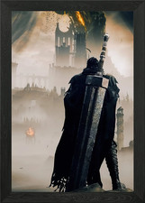 Dark Fantasy Warrior with Oversized Framed Wall Art Poster Canvas Print Picture