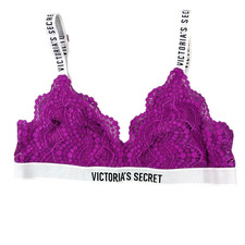 NEW Victoria's Secret Lace Bralette Women's Size SMALL Purple Floral Print NWT