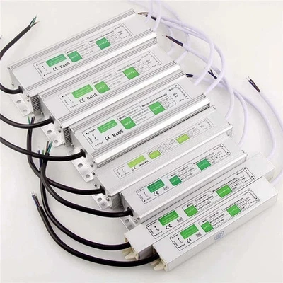 LED Netzteil Treiber Trafo innen aussen DC 10W-350Watt 12V/24V IP67 flach Stripe - Bild 1 von 4