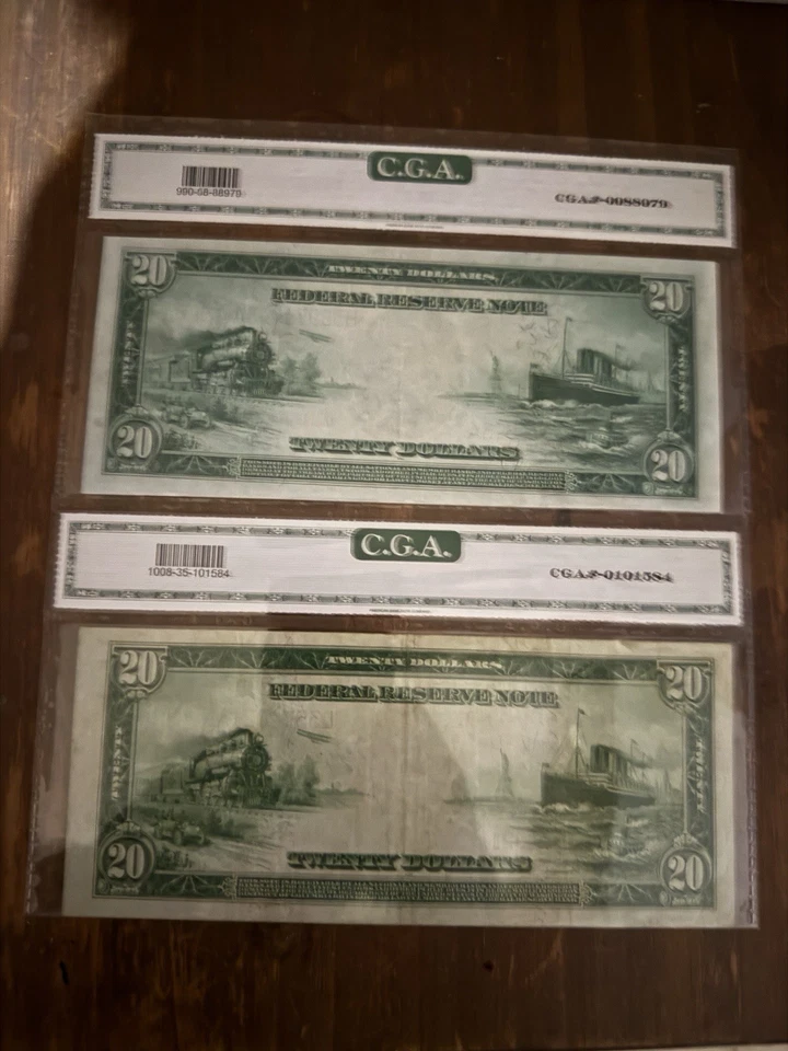 Bundle Of 2 CGA Graded 1914 $20 Bills - Image 2 of 2