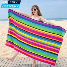 Travel Towel Striped Extra Large Microfibre Lightweight Beach Towel Quick Dry UK