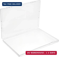 B5 Clear Plastic Storage Box, Small Containers with Hinged Lids Scrapbook Paper
