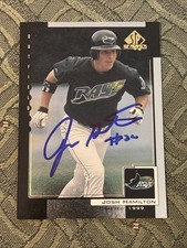 Josh Hamilton Autographed Signed 1999 UD #51 Rays IP On Card Auto 🔥💎
