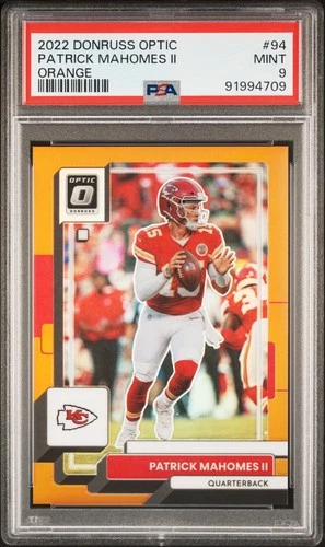 2022 Panini Donruss Optic Orange Patrick Mahomes Ii 94 PSA 9