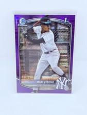2025 Bowman Chrome Prospects Purple Pulsar Refractors #BCP199 Mani Cedeno